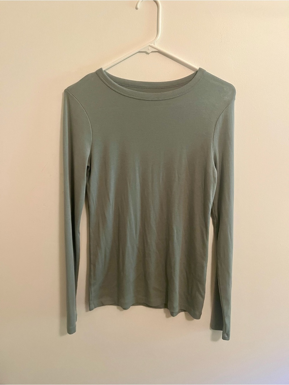 Everyday Long Sleeve Crew Neck Top - Sage Green